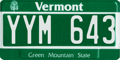 VT license plate YYM643