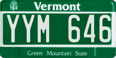 VT license plate YYM646