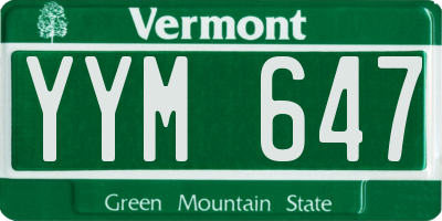VT license plate YYM647