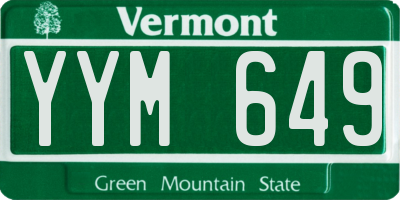 VT license plate YYM649