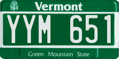 VT license plate YYM651