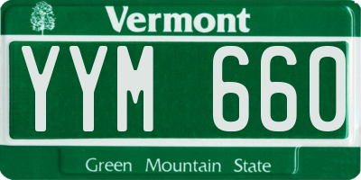 VT license plate YYM660