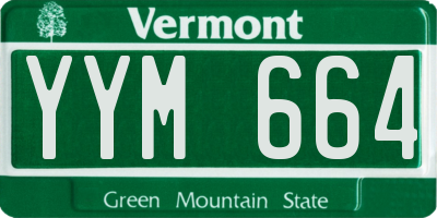 VT license plate YYM664