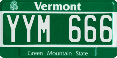 VT license plate YYM666