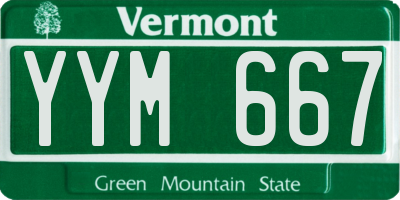 VT license plate YYM667