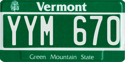 VT license plate YYM670