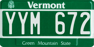 VT license plate YYM672