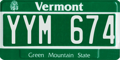 VT license plate YYM674