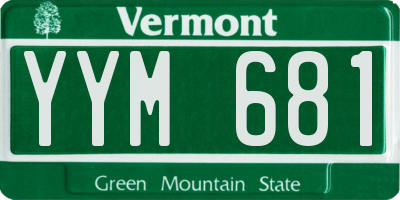 VT license plate YYM681