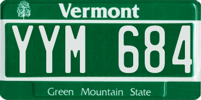 VT license plate YYM684