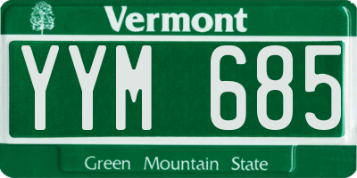 VT license plate YYM685
