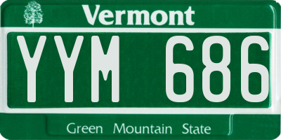 VT license plate YYM686