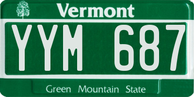 VT license plate YYM687