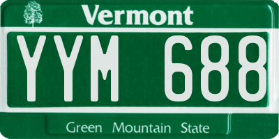 VT license plate YYM688