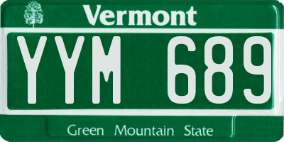 VT license plate YYM689