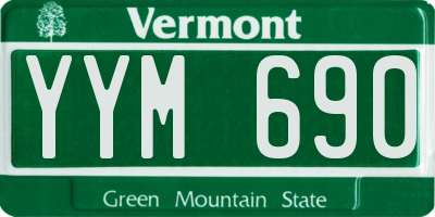 VT license plate YYM690