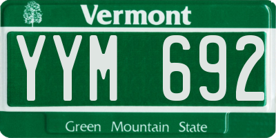 VT license plate YYM692