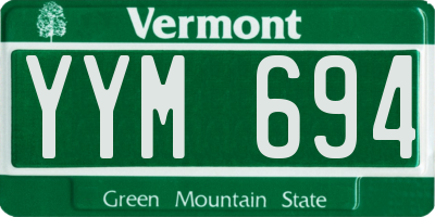 VT license plate YYM694