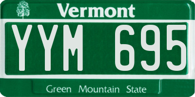VT license plate YYM695