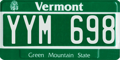 VT license plate YYM698