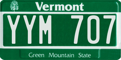 VT license plate YYM707