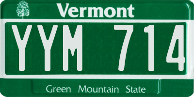 VT license plate YYM714