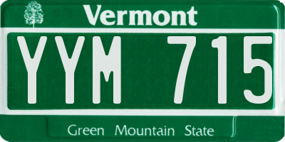 VT license plate YYM715