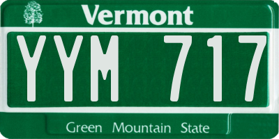 VT license plate YYM717