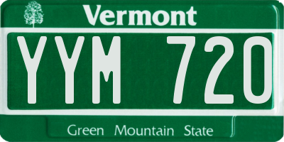 VT license plate YYM720