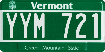 VT license plate YYM721