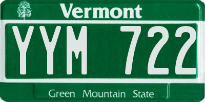 VT license plate YYM722