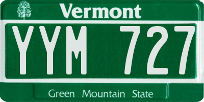 VT license plate YYM727