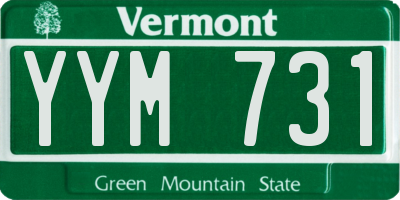 VT license plate YYM731
