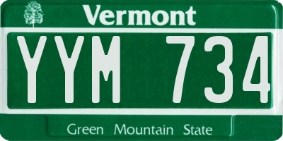 VT license plate YYM734
