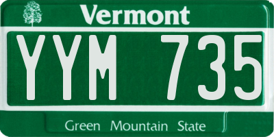 VT license plate YYM735