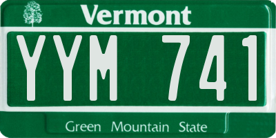 VT license plate YYM741