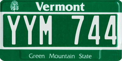 VT license plate YYM744