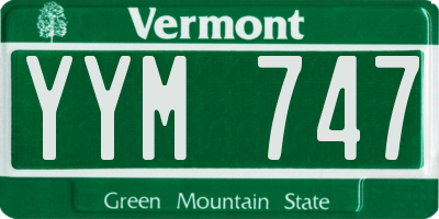 VT license plate YYM747