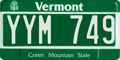 VT license plate YYM749
