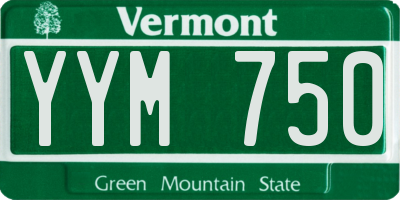 VT license plate YYM750