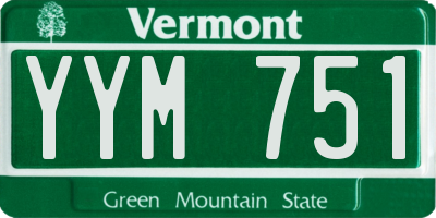 VT license plate YYM751