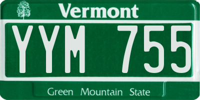 VT license plate YYM755