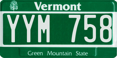 VT license plate YYM758