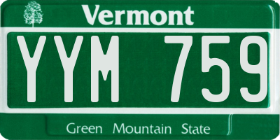 VT license plate YYM759