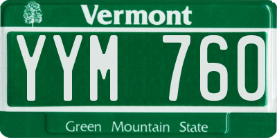 VT license plate YYM760