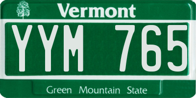VT license plate YYM765