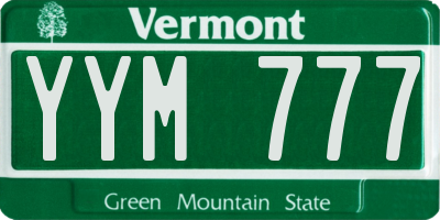VT license plate YYM777