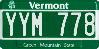 VT license plate YYM778