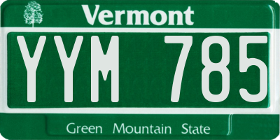 VT license plate YYM785