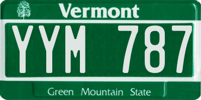 VT license plate YYM787